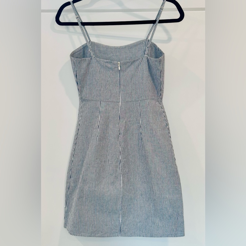 Brandy Melville Karla Mini Dress Women's One Size Blue Striped Spaghetti Strap - Picture 3 of 5